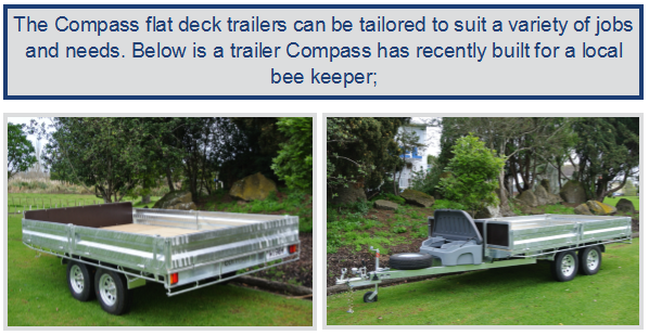 Flat deck trailer for beekeeper
